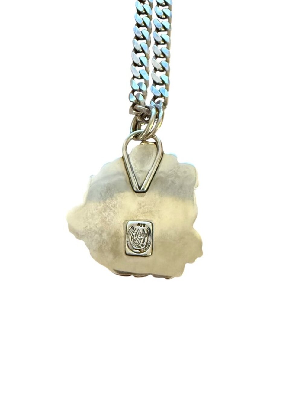 Hi West Silver Polychrome Royston Full Bloom Pendant and Vintage Curb Chain - Picture 2 of 6